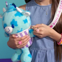 Blue Raspberry Cow Slushie Plushie with Carrying Strap