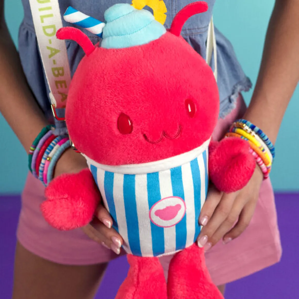 Fruit Punch Lobster Slushie Plushie with Carrying Strap