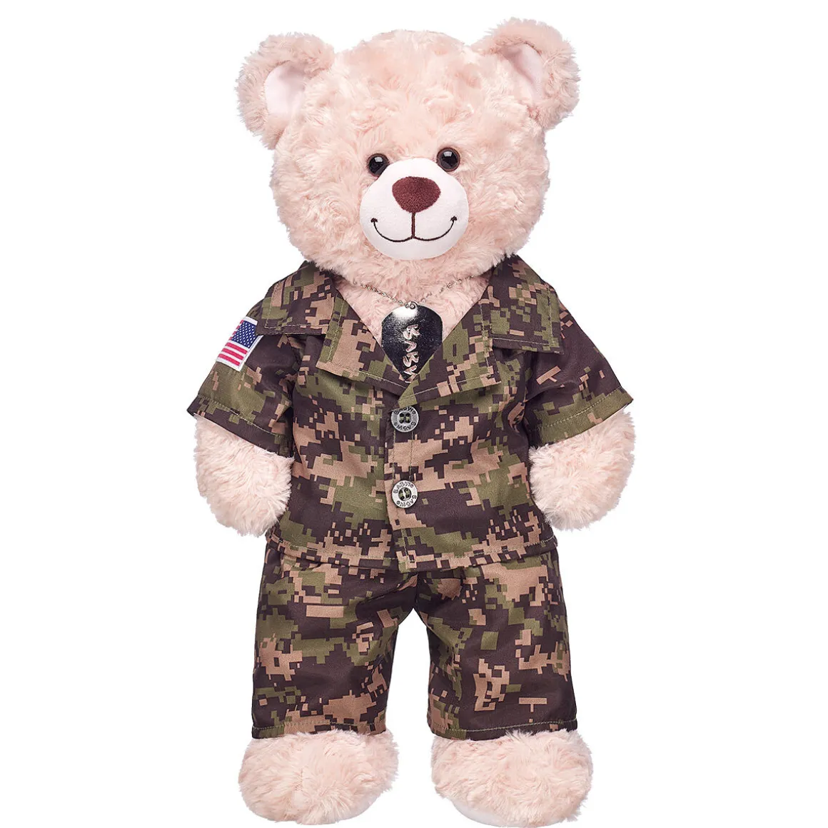 Green Digital Camo Uniform with USA Flag