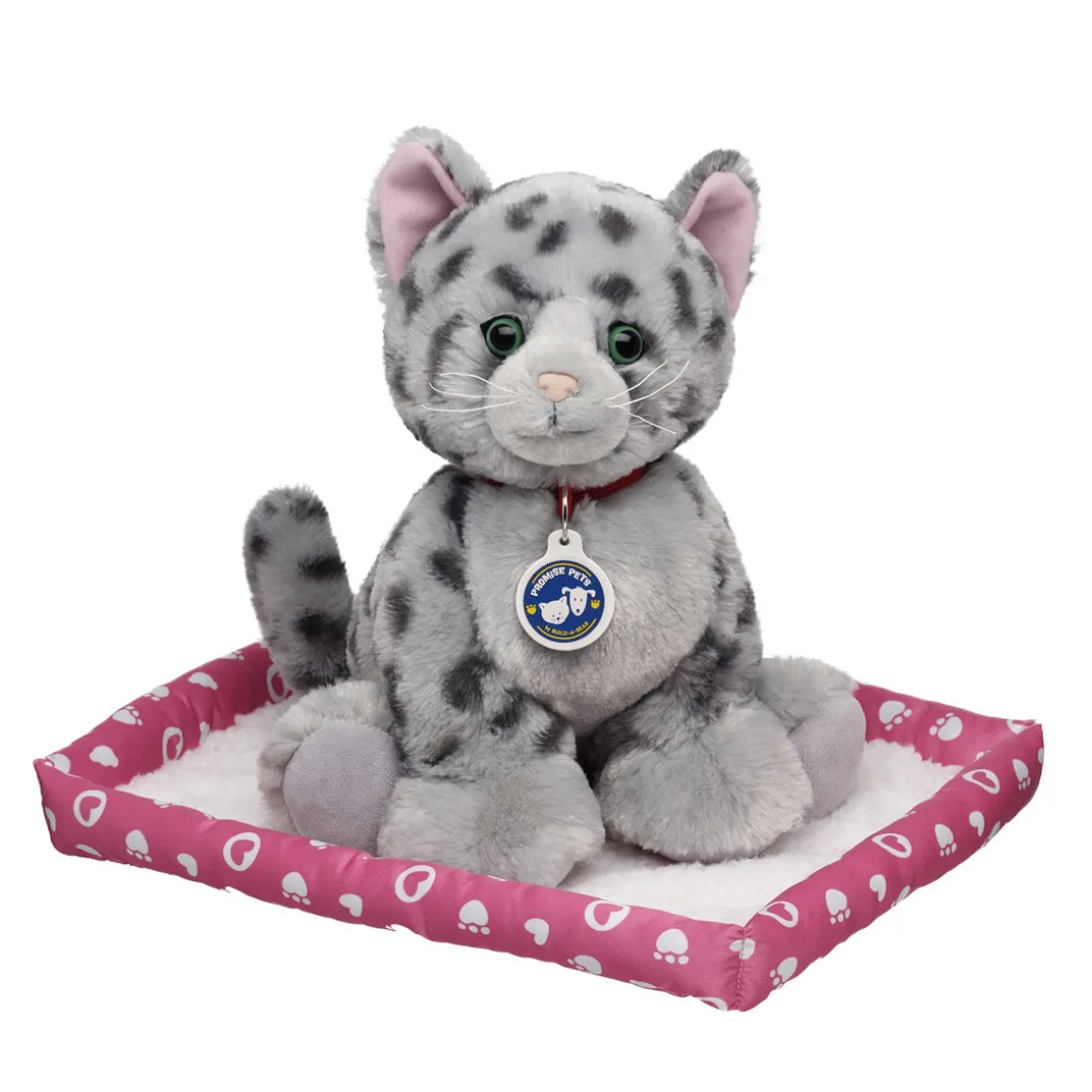 Promise Pets™ Ocicat Stuffed Animal with Pink Bed