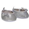 Silver Sparkle Bow Flats