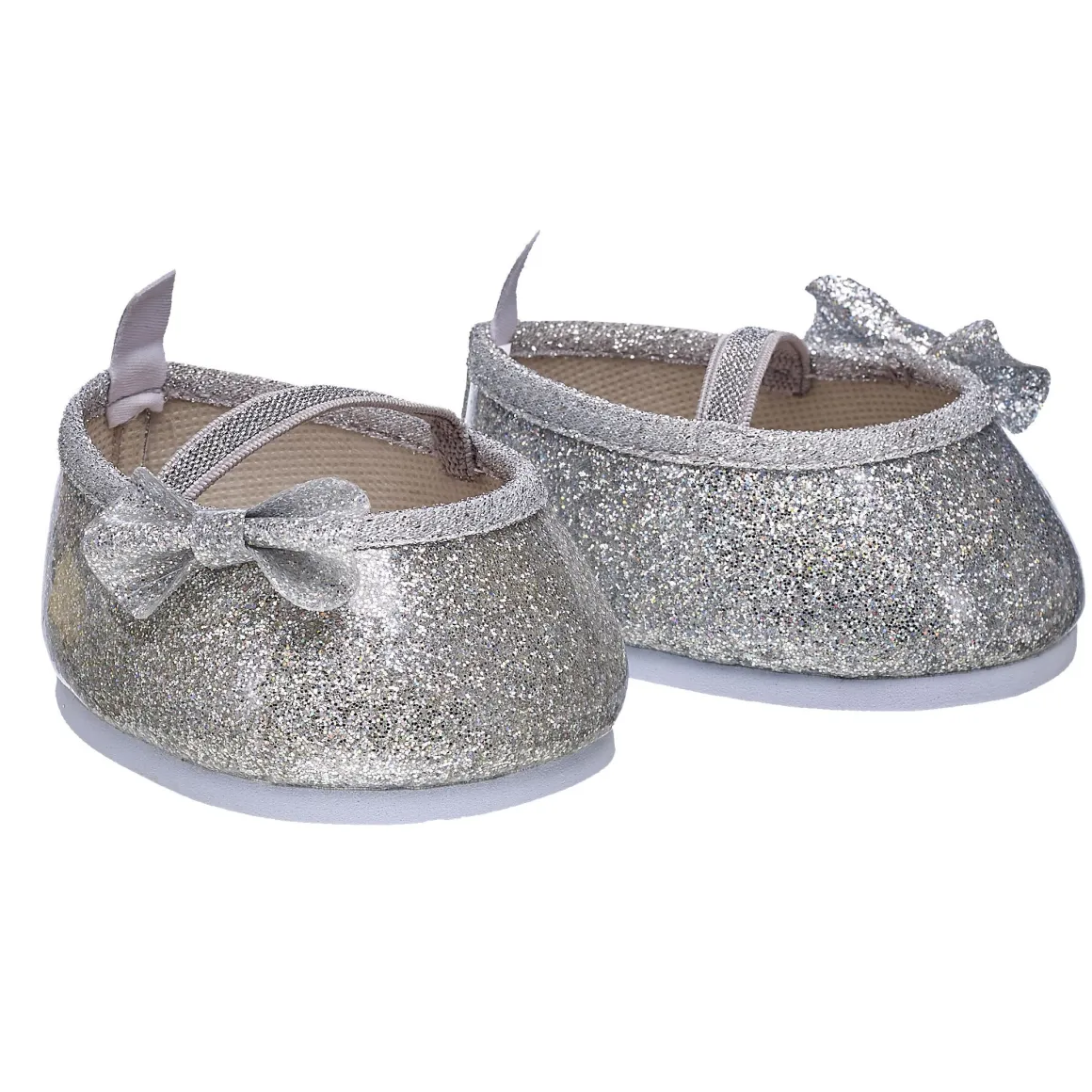 Silver Sparkle Bow Flats